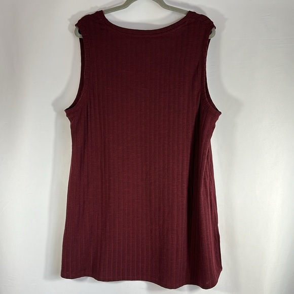 Lane Bryant Burgundy Ribbed Knit Tank Top NWT - Picture 5 of 6